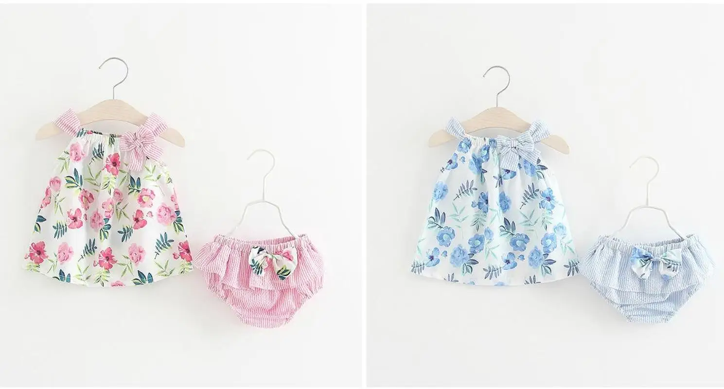 Коллекция 2019 года Одежда для новорожденных девочек платье без рукавов + трусы