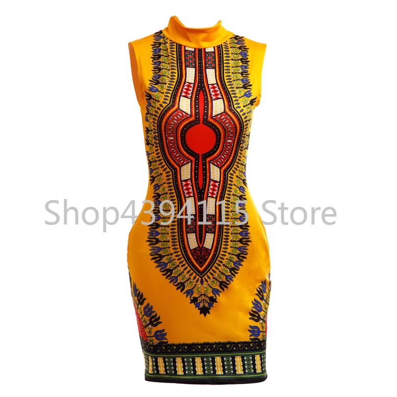 2019 Африканский костюмы Платье Бросился пикантные плотные в народном стиле