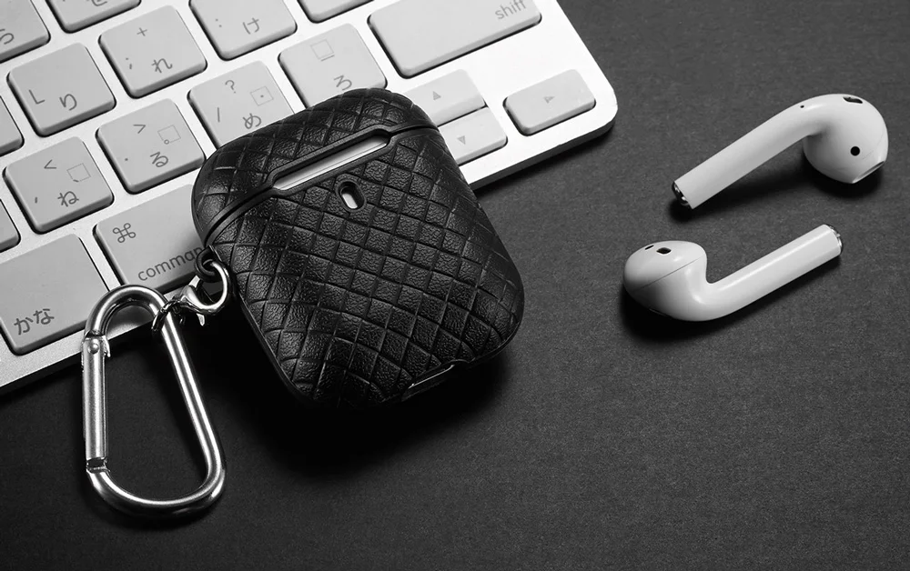 IQD для AirPods чехол тонкий чехол Портативный защитный текстурированный противоударный тканый мягкий TPU для Apple AirPod 1 и 2 аксессуары