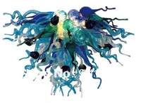 LR114 - Free Shipping 100 Handmade Blue and Green Chandelier