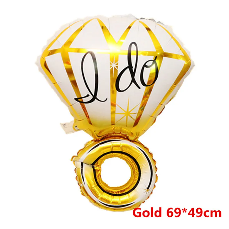 Gold I DO Кольцо с бриллиантами, Свадебный декор для невесты, воздушные шары для влюбленных, фольгированный шар на День святого Валентина, свадебный подарок, вечерние товары для невесты, Q - Цвет: Gold I DO