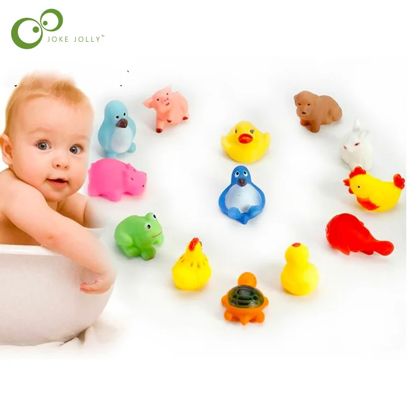 5 шт./компл. милые детские игрушки для ванной моющиеся животные мягкая резина