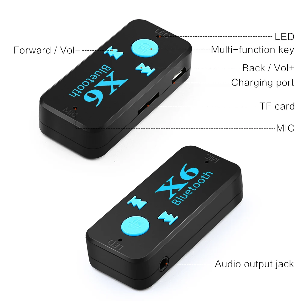 BOLS X6 3 в 1 Bluetooth Беспроводной аудио приемник с Mic/вызова Поддержка карты памяти MP3