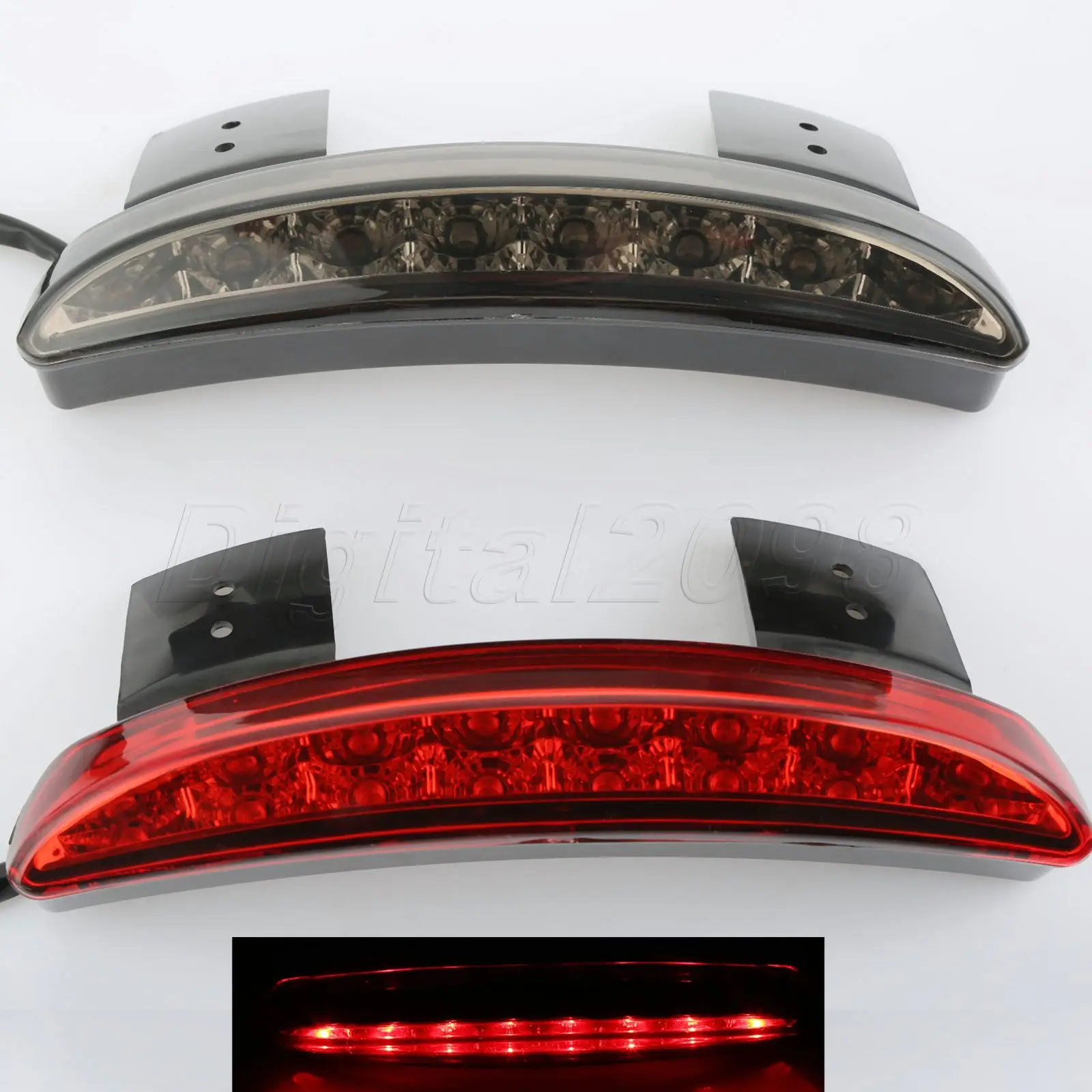 Yetaha 8 светодиодов задний фонарь мотоцикла нарезанный край крыла дымчатый красный