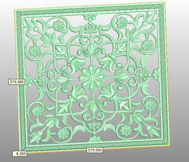 Декоративная рамка мебель часть украшения 3D модель STL рельеф ЧПУ резьба гравировка artcam aspire P3