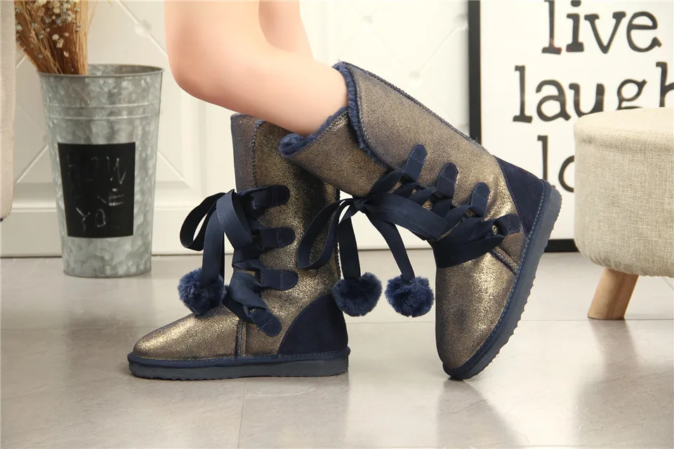 HABUCKN классические женские зимние ботинки кожа зимняя обувь ботинки bota feminina botas mujer zapatos Для женщин водонепроницаемые зимние ботинки
