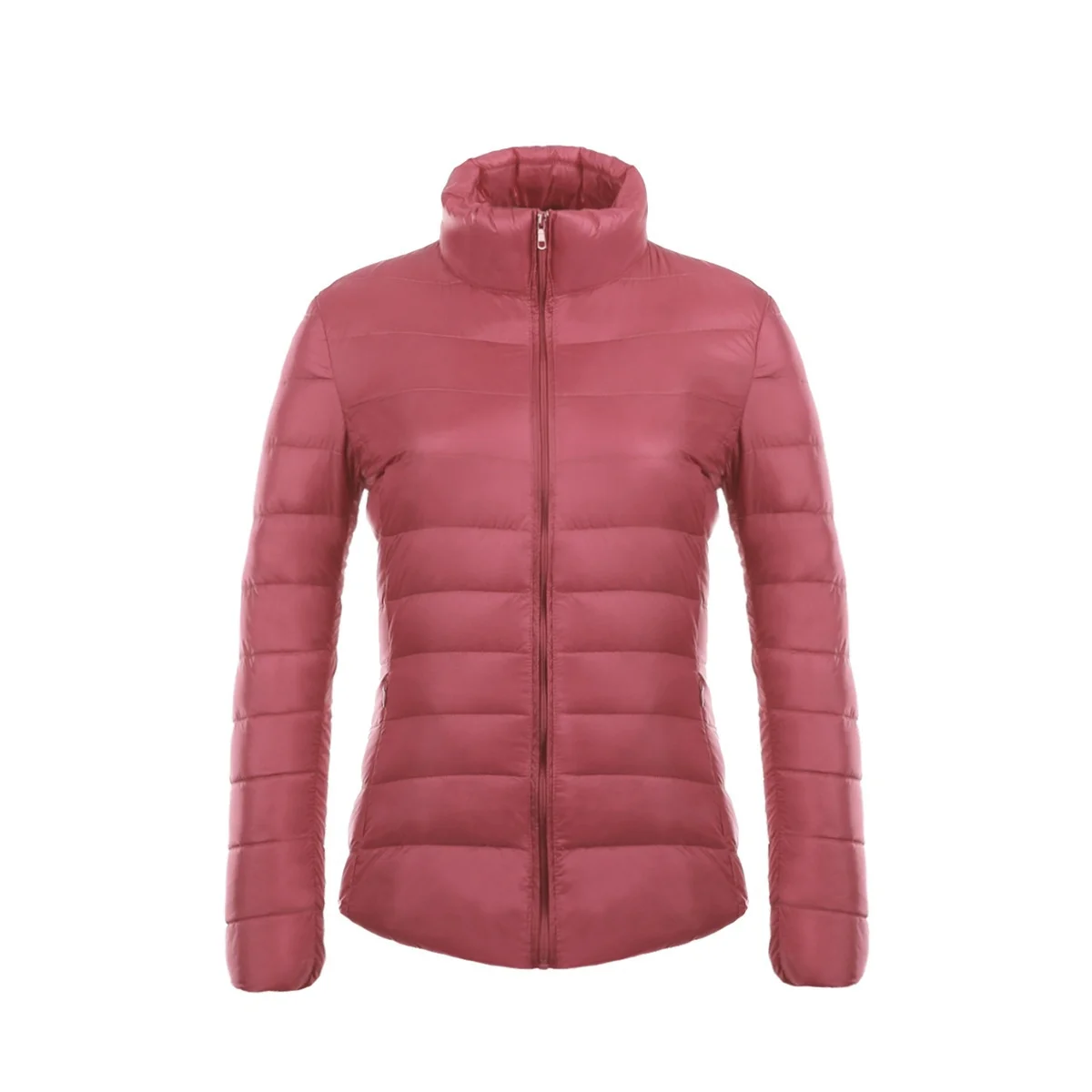 pink no hat Новинка, Женская Весенняя парка, куртка, пальто, теплый ультра светильник, пуховик на утином пуху, Женская куртка, тонкое однотонное пальто, женские парки - Цвет: pink no hat