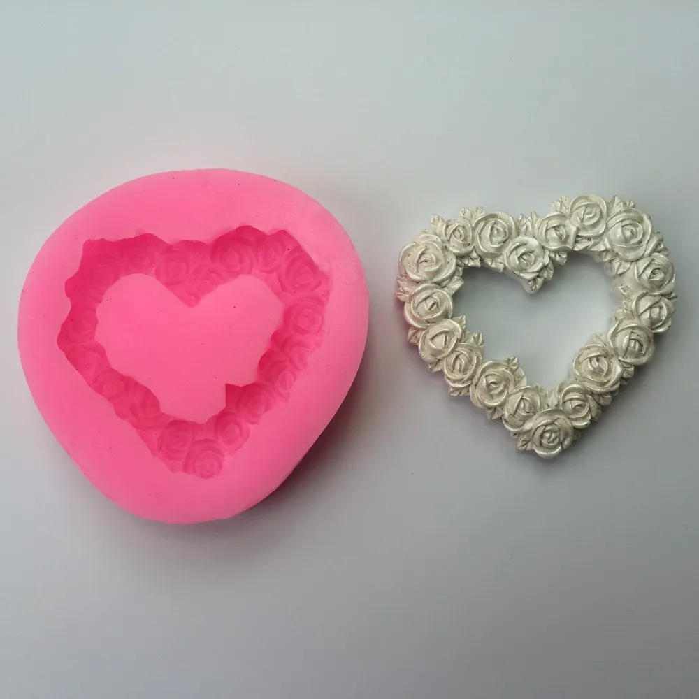 Силиконовая рамка форма для розы силиконовые формы рамок шоколада в форме сердца