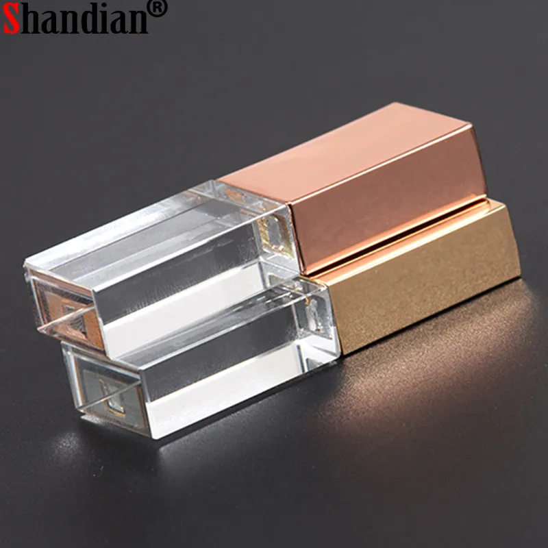 SHANDIAN "Кристальный usb палочки 3D Распечатать собственный логотип 4 ГБ 16 ГБ 32 ГБ 64 ГБ флеш-накопитель usb прозрачное стекло(более 10 шт бесплатный логотип