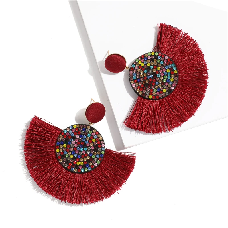 Tassel Earrings Women Vintage for Female Fashion Statement Drop Fringed Pendientes Jewelry Wholesale W73912 | Украшения и