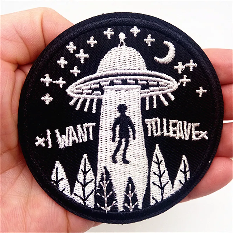 10 шт. UFO Alien я хочу оставить вышитую нашивку для одежды железная аппликация