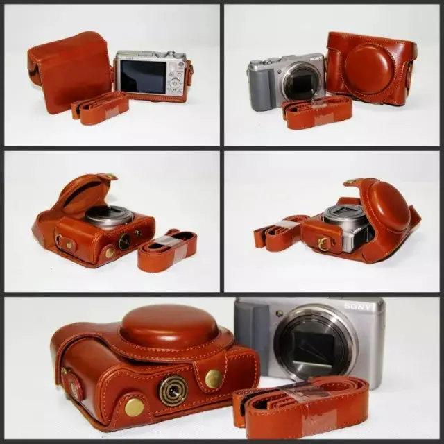 Чехол сумка из искусственной кожи для камеры Sony DSC HX60 HX50V HX30 черный светильник