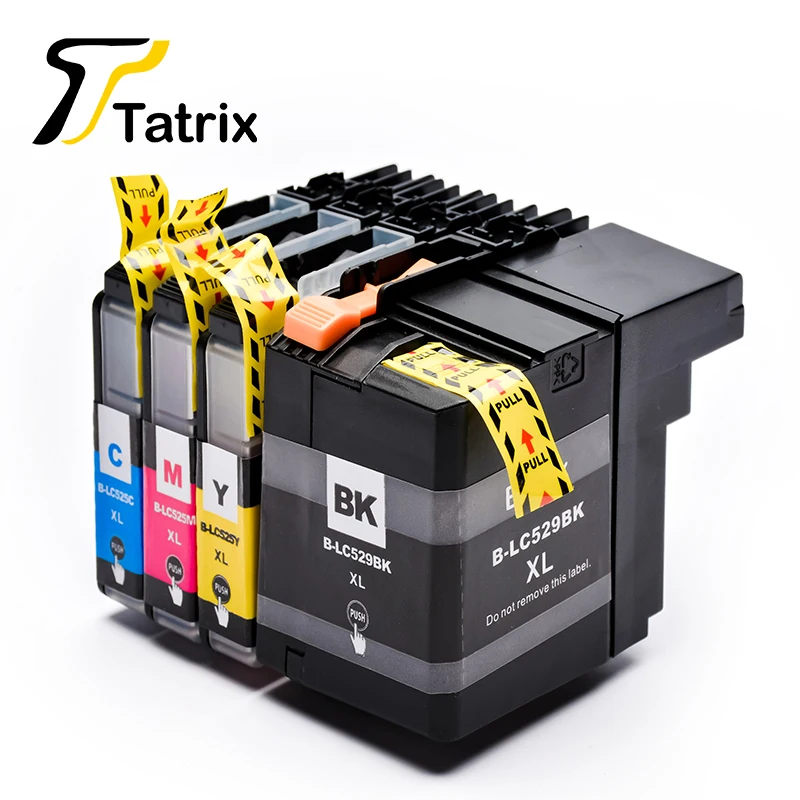 Tatrix Совместимость Брат LC529 LC525 чернильный картридж 529XL 525XL для Brother DCP J100 J105 MFC J200