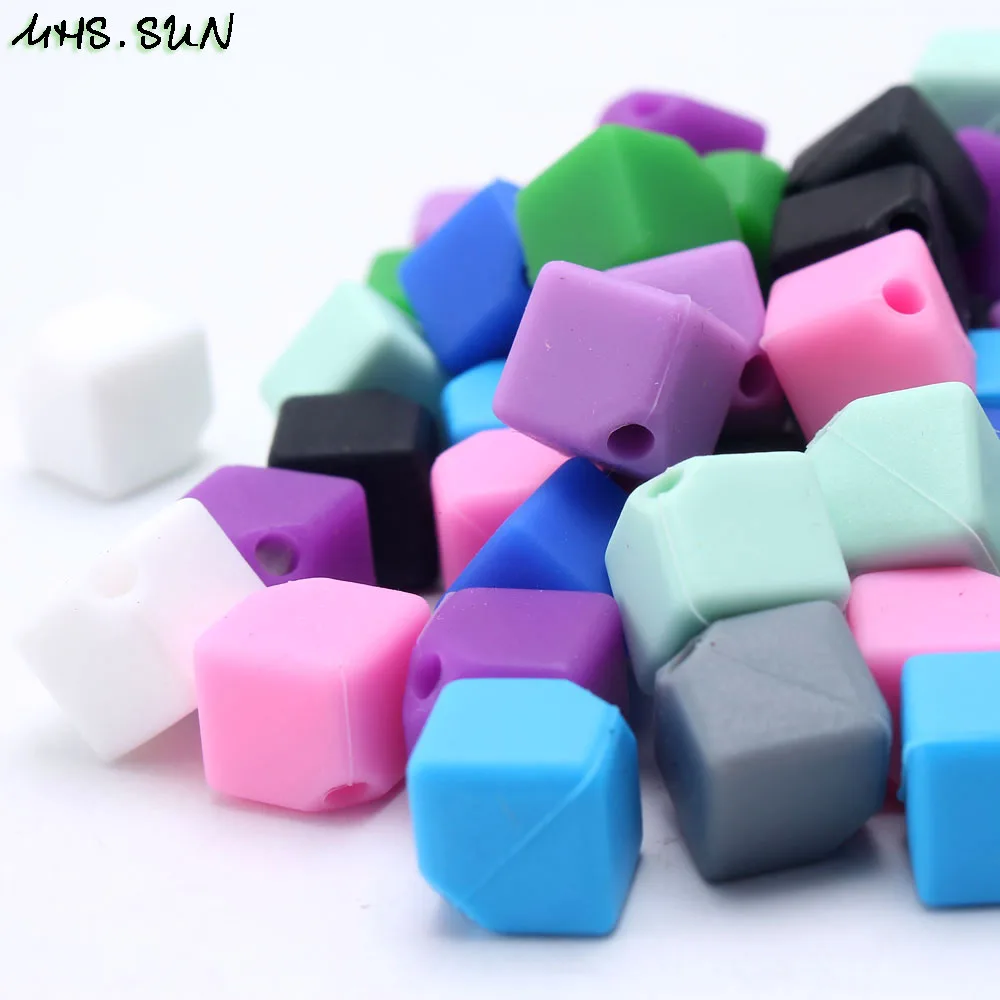 MHS. SUN 80 шт./лот бусины для прорезывания зубов малышей квадратные силиконовые