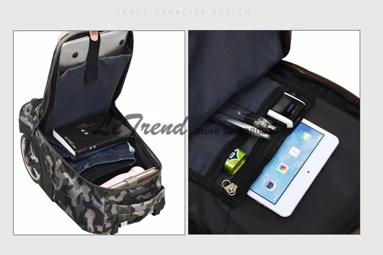 Камуфляжная USB многофункциональная Дорожная сумка 20 дюймов чемодан на колёсиках вертушка рюкзак на колесиках посадочная коробка съемный багажник чемодан