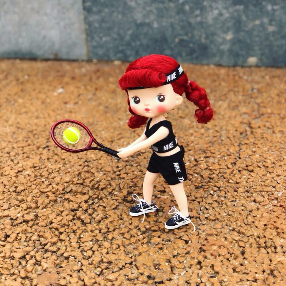 2 шт./компл. милый набор для тенниса миниатюрная Теннисная ракетка + теннисный мяч