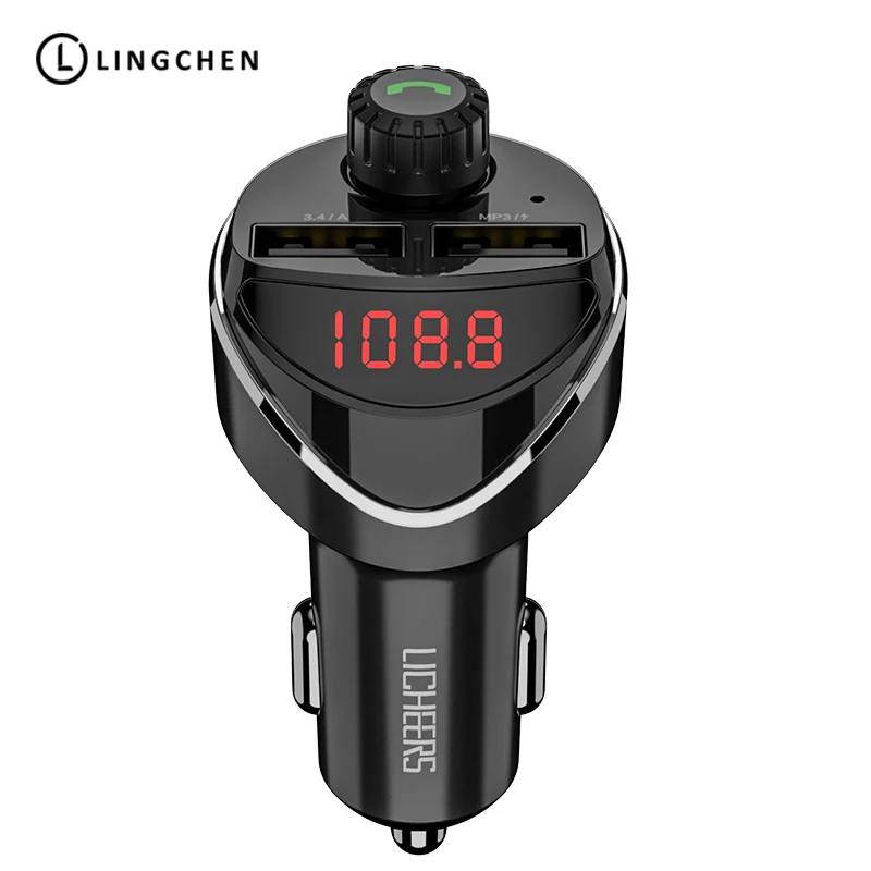 LINGCHEN Bluetooth автомобильное зарядное устройство Автомобильный fm передатчик Handfree MP3