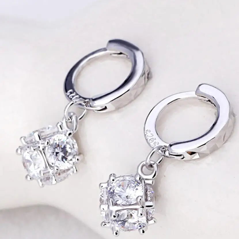 Fashionable Cubic zircon hoop earring for women | Украшения и аксессуары