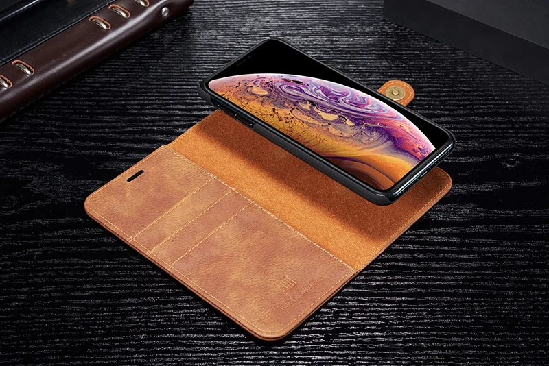 Роскошный чехол из натуральной кожи для Apple IPhone X XS 6S 7 8 Plus SE 11 Pro Max XR откидной Магнитный чехол-бумажник для телефона съёмный корпус