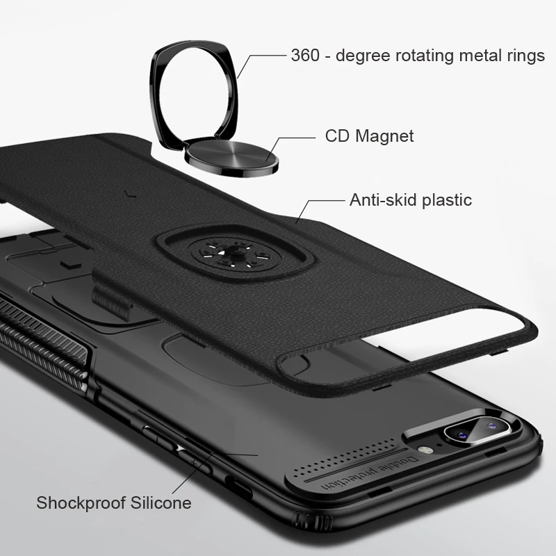 Luxury Shockproor Armor Case For Huawei Honor 20 Pro P20 Honor20 Mate Lite Phone Car Holder Ring Back Cover | Мобильные телефоны и
