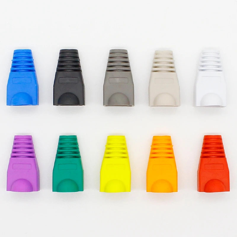 RJ45 connector caps cat5 cat5e cat6 multicolour sheath protective sleeve for network connectors ethernet cable | Обустройство дома