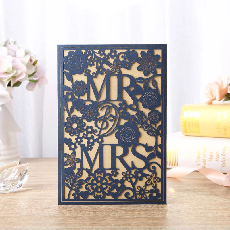 Пригласительная открытка с лазерной резкой 50 шт./лот|Открытки и приглашения| |