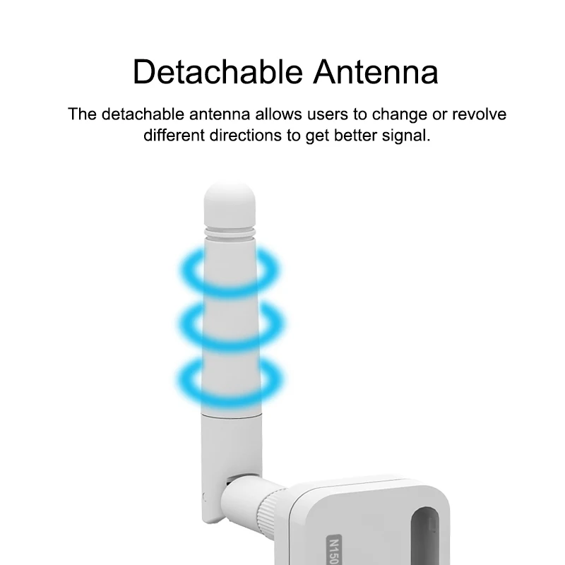 TOTOLINK N150UA 150 Мбит/с USB WiFi адаптер, USB беспроводной сетевой адаптер с WPS для легкого подключения, с 4dBi съемной антенной