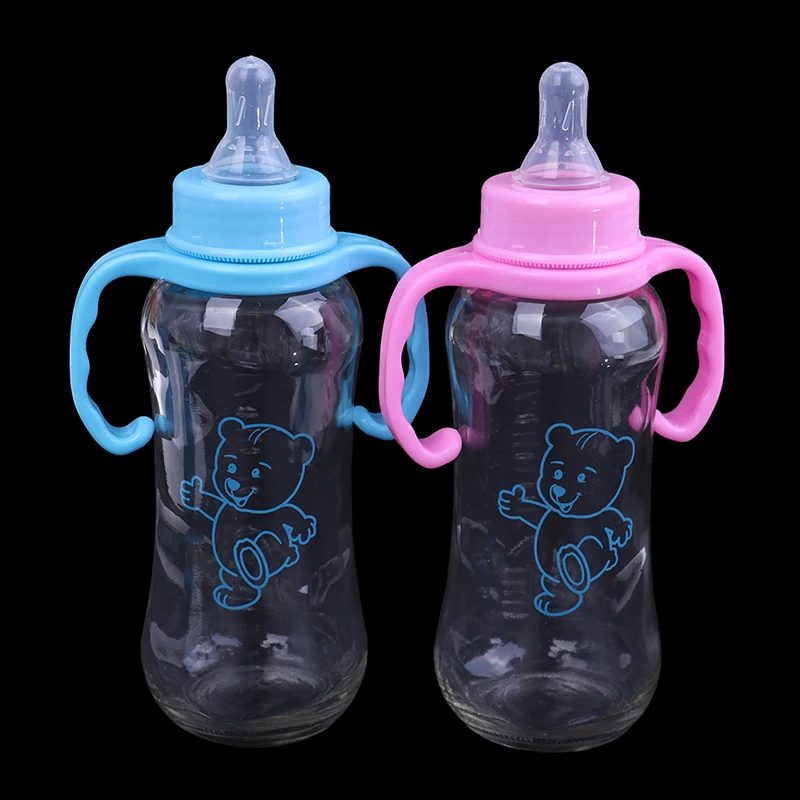 Baby Bottle Kids Cups Silicone Sippy Training Drinking Water Cups Straw Handle Feeding Bottles Baby Feeding Bottle 250ml