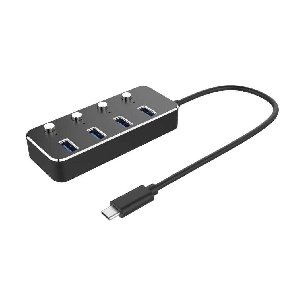 Usb-концентратор 4-портовый концентратор Leadzoe Type C разветвитель с индивидуальным