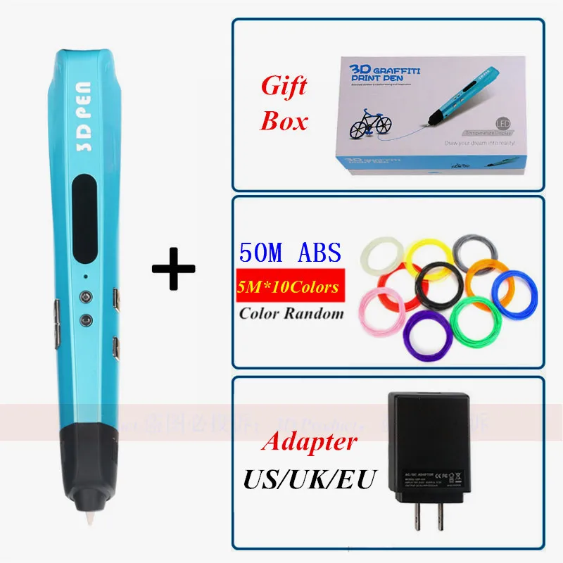 2018 Original 3D Printer Pen Compatible With PLA &amp ABS Filaments Drawing Bigger LED Display Can Add 50Meter | Компьютеры и офис