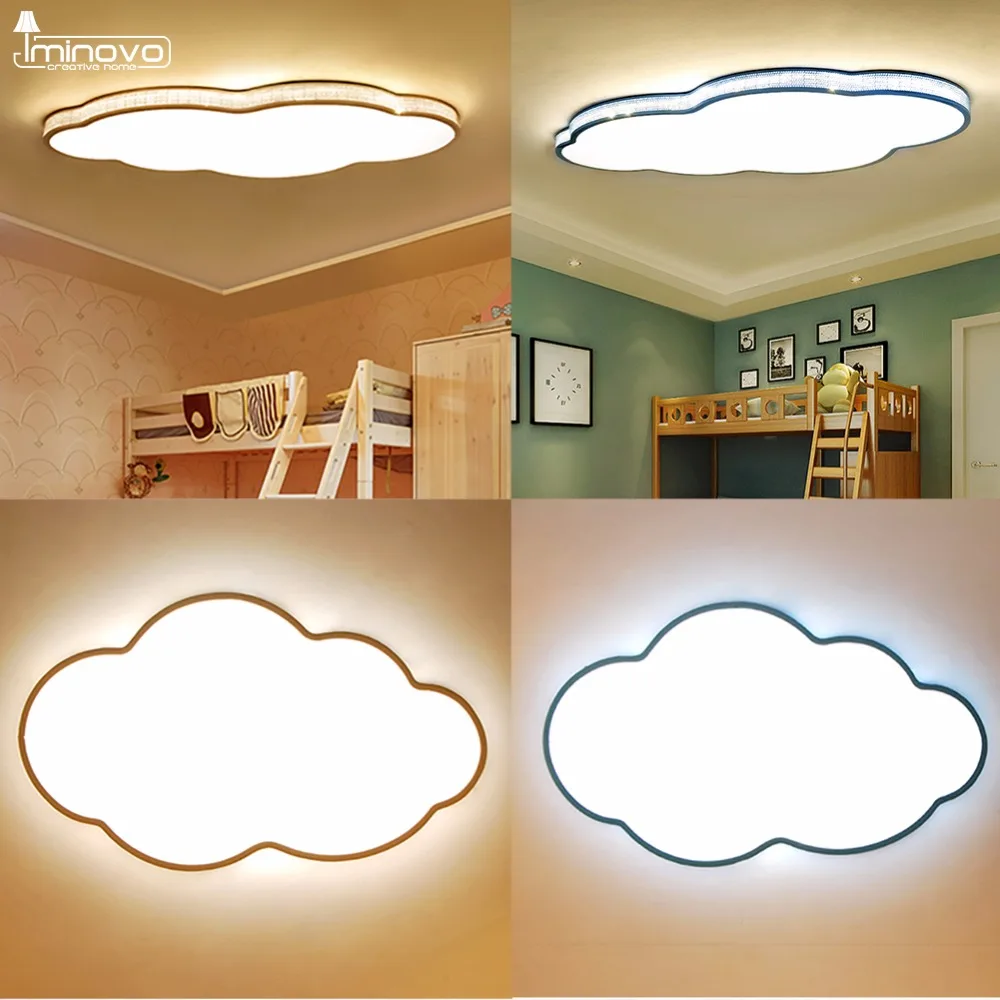 Cloud Fixture Kids LED Ceiling Light Lamp RC Dimmable Bedroom Living Room Children Blue White AC90-265V Ultra Thin 5cm | Потолочные