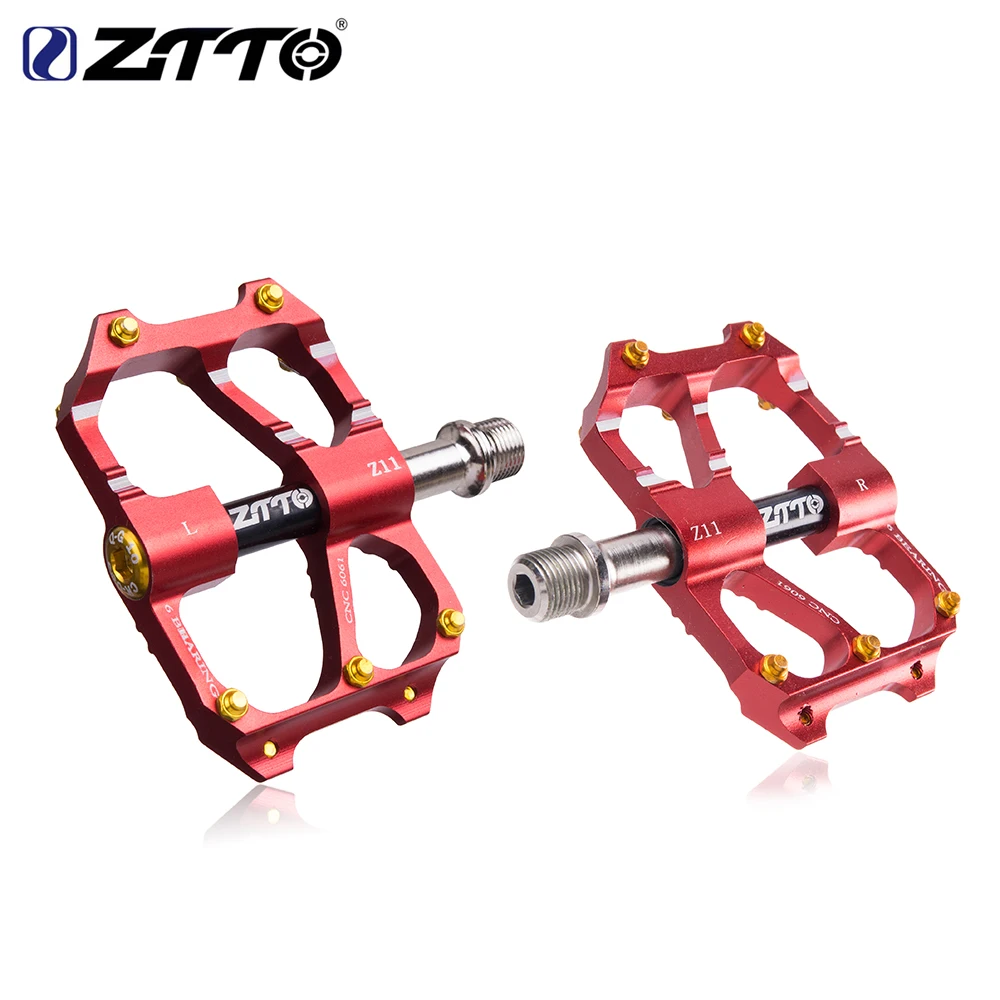 Ztto MTB Сверхлегкая педаль велосипеда Горный Дорожный велосипед cnc части алюминиеывый Сплав Полые 6 подшипники анти-скольжения педали велосипедные