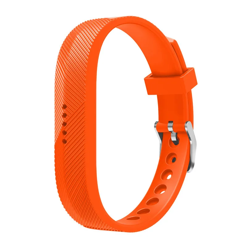 Orange red Силиконовый спортивный Браслет ремешок держатель запасной чехол с пряжкой из нержавеющей стали для fitbit flex 2 flex2 Smart watch band - Цвет: Orange red