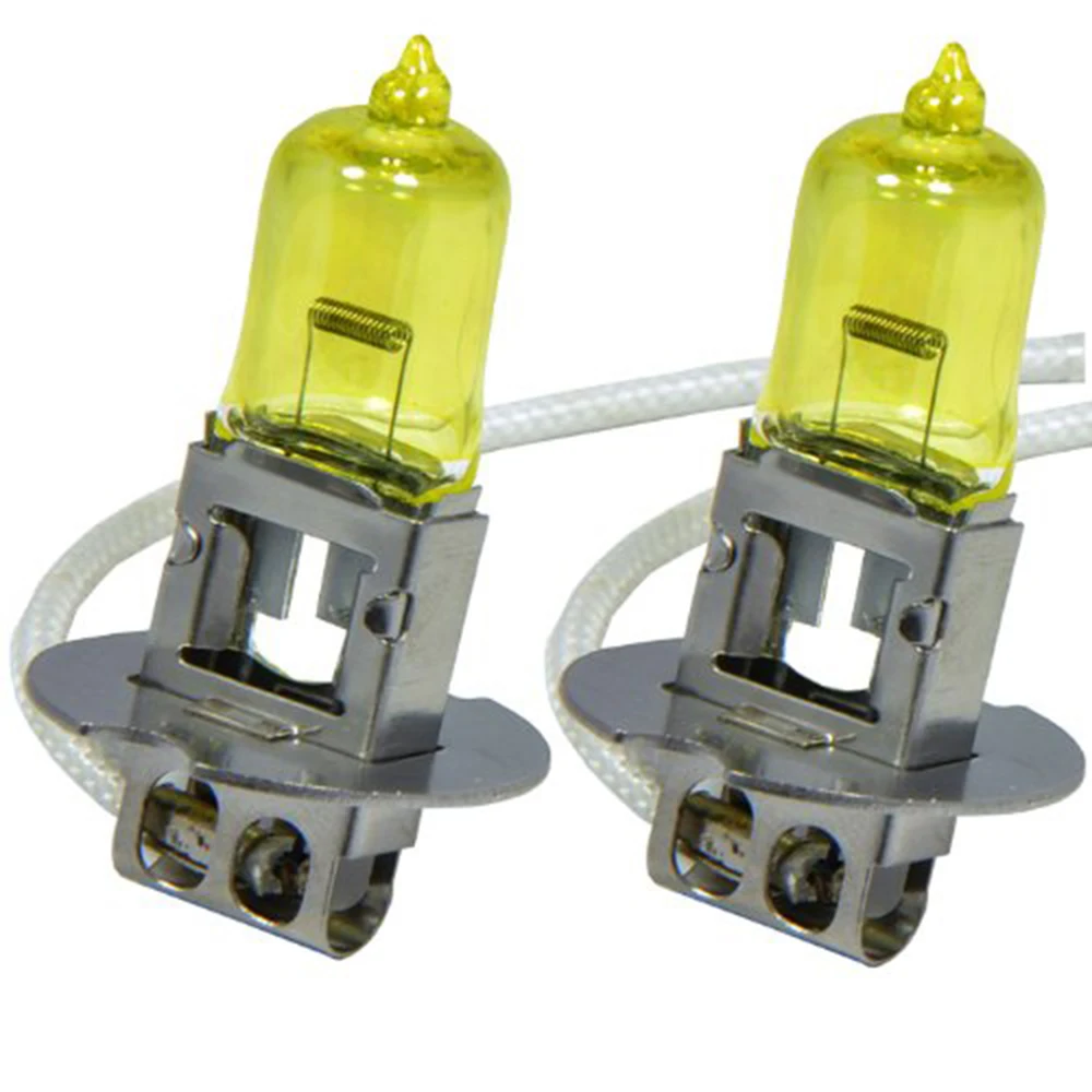 2 x H3 PK22S 12V 3000K 55W золотисто-желтые автомобильные галогенные лампы HOD, ксеноновые лампы, ультра обновленные лампы для фар