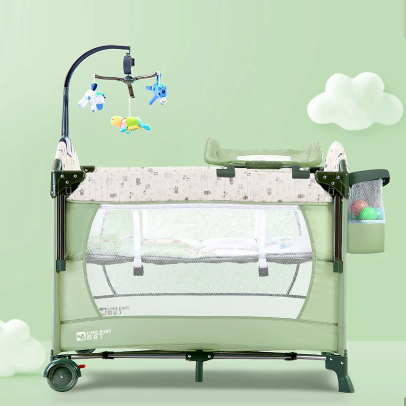 Coolbaby baby Переносная детская кроватка многофункциональная складная кроватка для младенца с Смена подгузников стол путешествия детская игра кровати для детская колыбель - Цвет: colour4