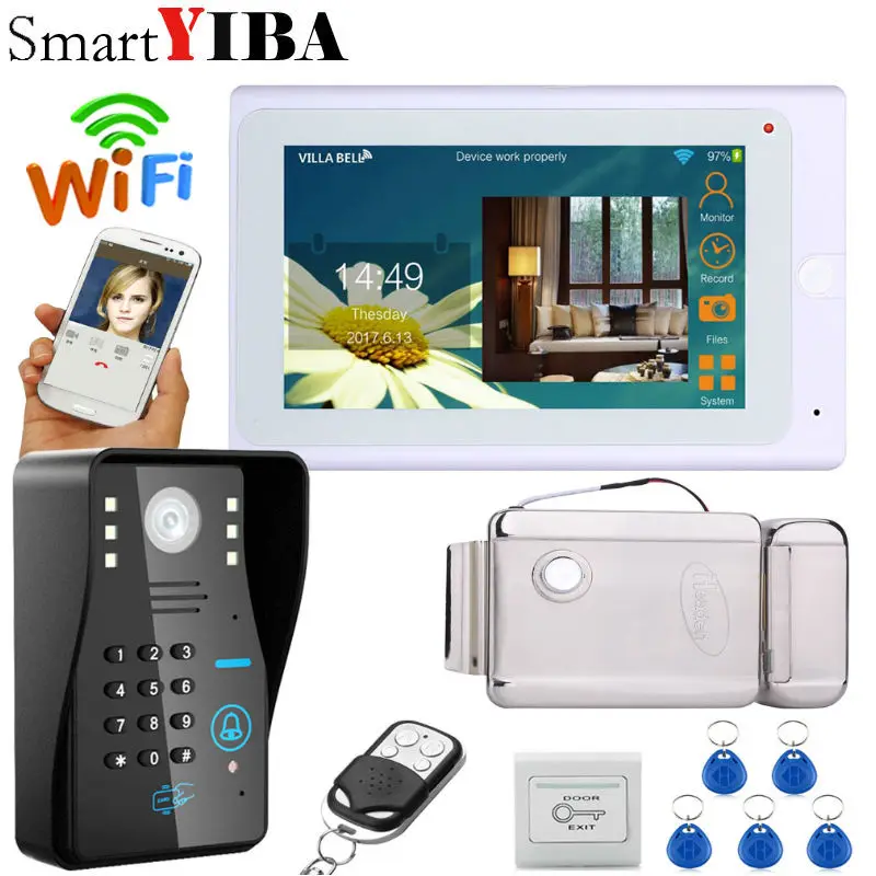 SmartYIBA 7 дюймов проводной/беспроводной wifi домашний видео телефон двери монитор