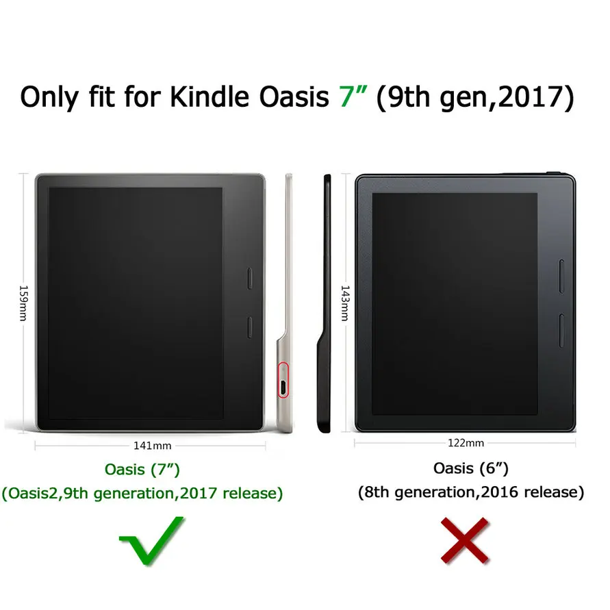 Для Amazon Kindle Oasis 2 (9th Gen 2017 версия) чехол для E-reader Тонкий флип кожаный