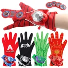 Перчатка-пусковая установка QWOK для детей с супергероями, перчатки для косплея, лаушер, паутины, игрушки для мальчиков и девочек