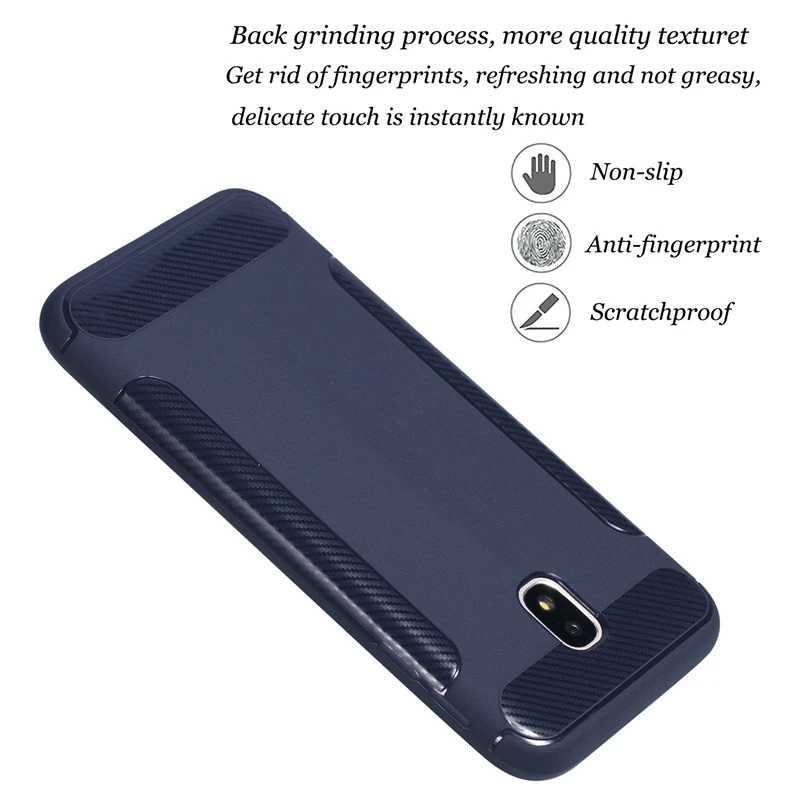 For Cover Samsung Galaxy J3 Case 2017 Anti-Knock Matte Soft Carbon fiber TPU Protective Shell Phone J330 |