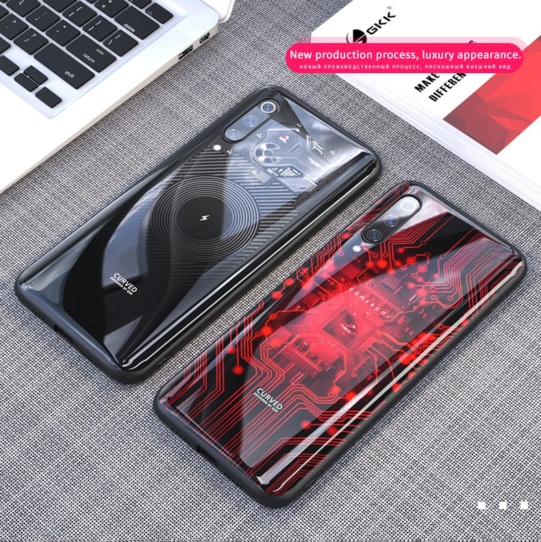 GKK для Xiaomi mi 9 чехол из закаленного стекла Мягкий ТПУ Край силиконовый роскошный противоударный задний Чехол для Xiao mi 9 чехол Coque Fundas