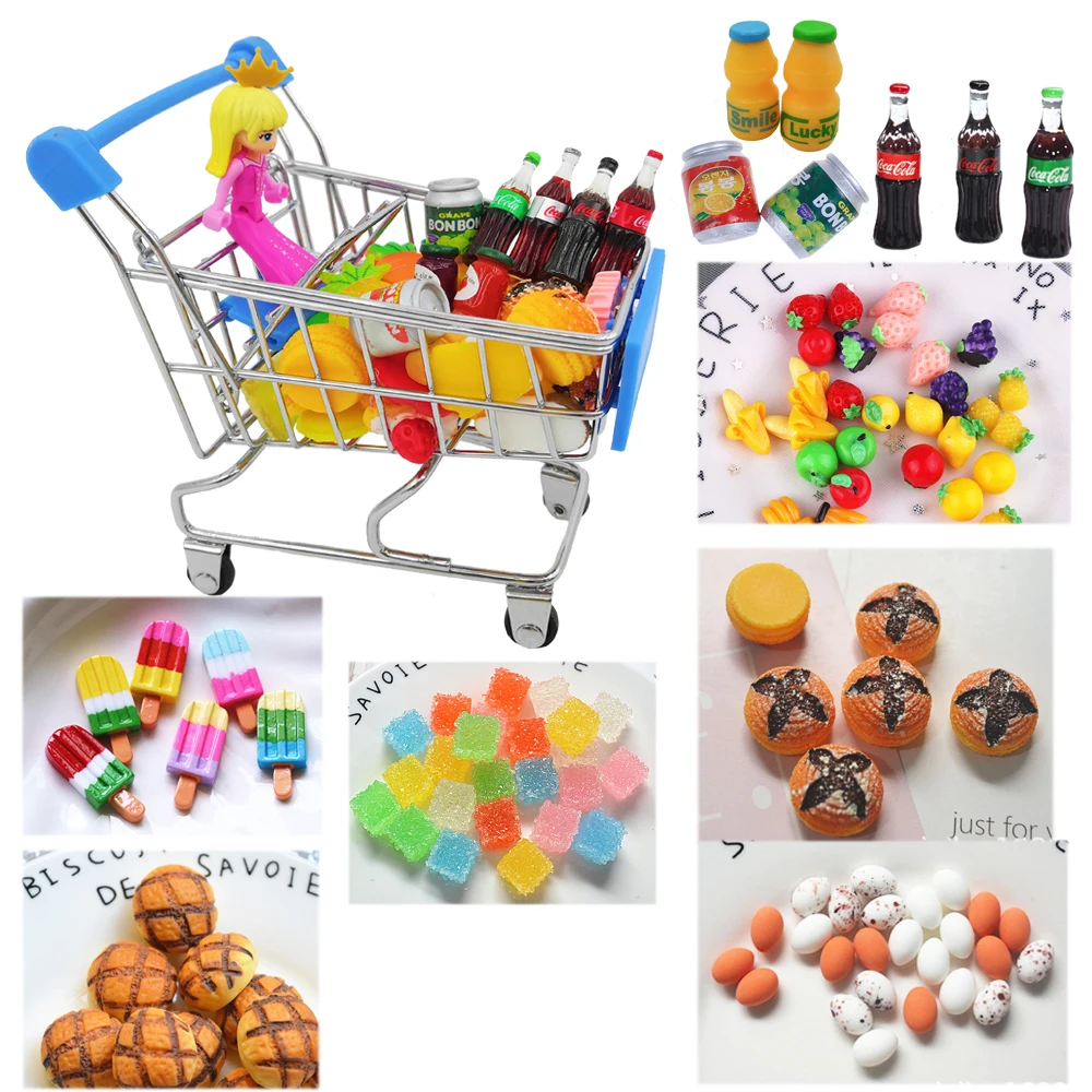 Ручная тележка для супермаркета миниатюрная Тележка покупок хранилище +