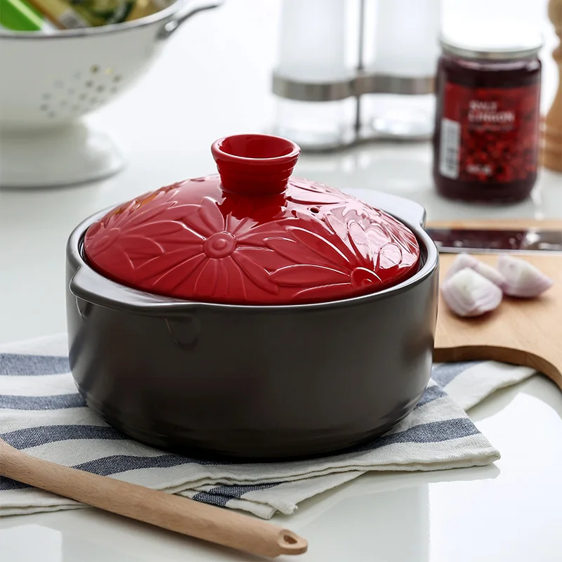 Кастрюля керамическая глина тушение устойчивая к высоким температурам для