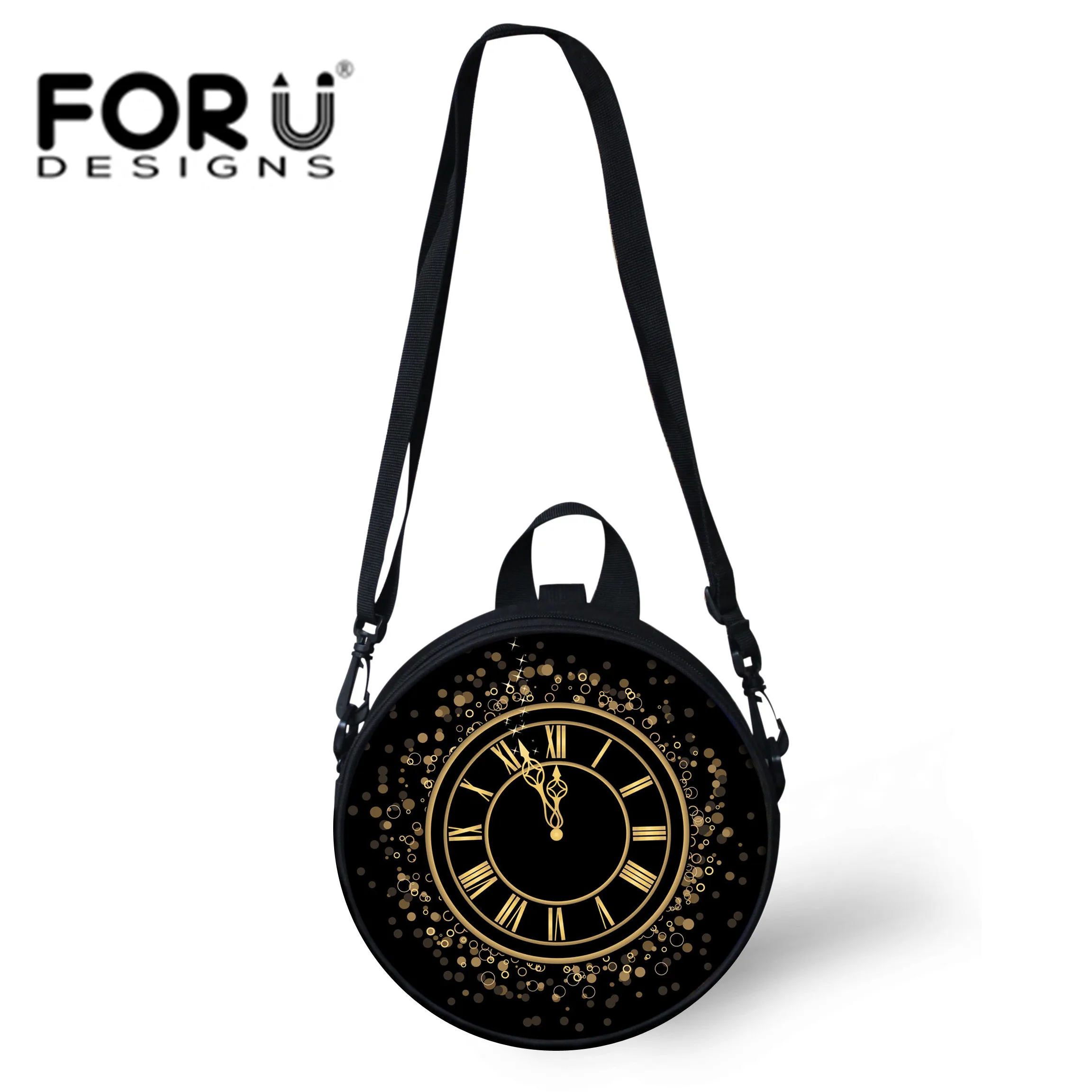 FORUDESIGNS/круглая женская сумка с принтом часов, сумки через плечо для женщин, женская сумка на плечо, милые женские сумки-мессенджеры Galaxy, круговой кошелек - Цвет: W4239I