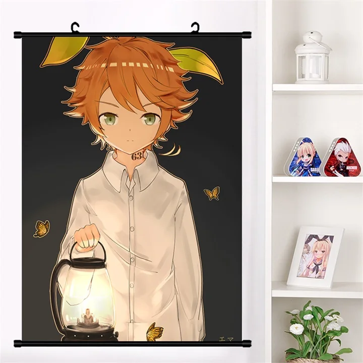 A Карнавальный костюм в стиле аниме; обещали Neverland Yakusoku no нетляндии "," Норман Эмма Ray наклейки на стену панно настенные плакат домашний декор собрать - Цвет: A