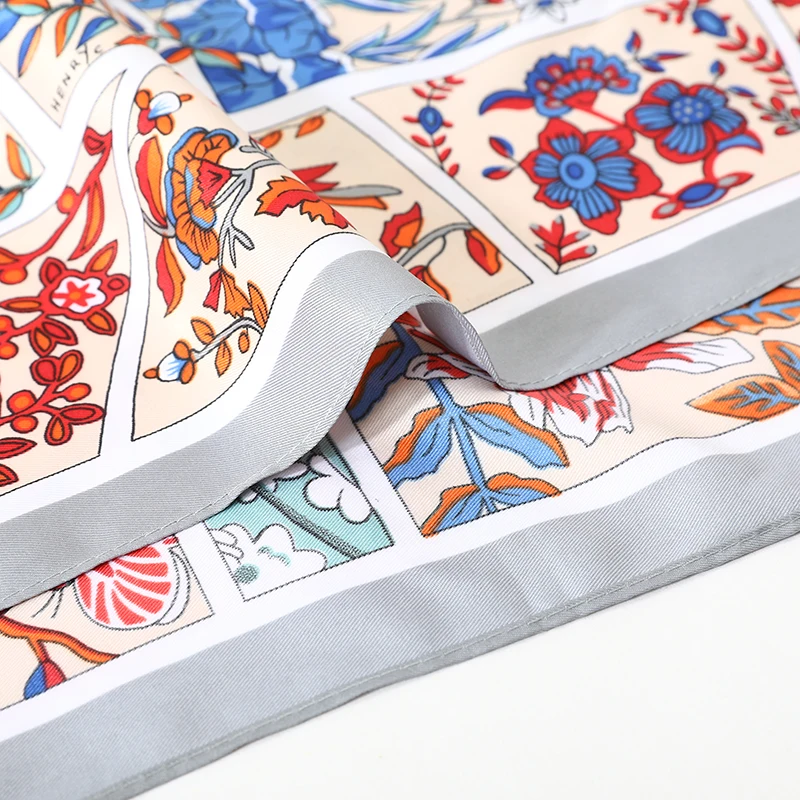 

[FEILEDIS]2019 luxury brand newest design silk scarf 100% silk high quality ladies with shawl 130*130cm AS1211