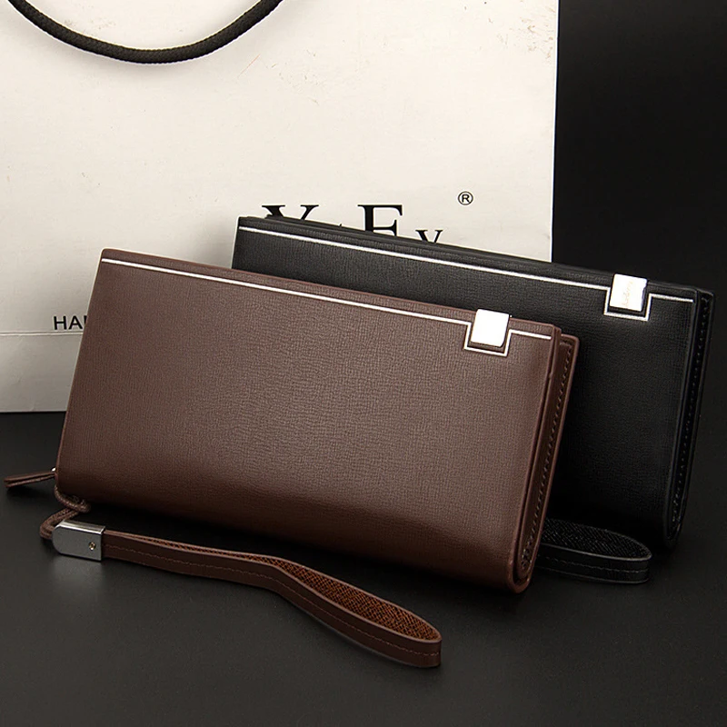 

Baellerry Fashion New Pattern Long Fund Mens Wallets Large Multi Function Hand Strap Take Hasp Zipper Credit Card Holder Wallets