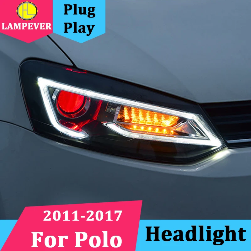 Автомобильная головная лампа для VW Polo СВЕТОДИОДНЫЙ Фонарь 2011 2018 новые фары DRL H7 D2H