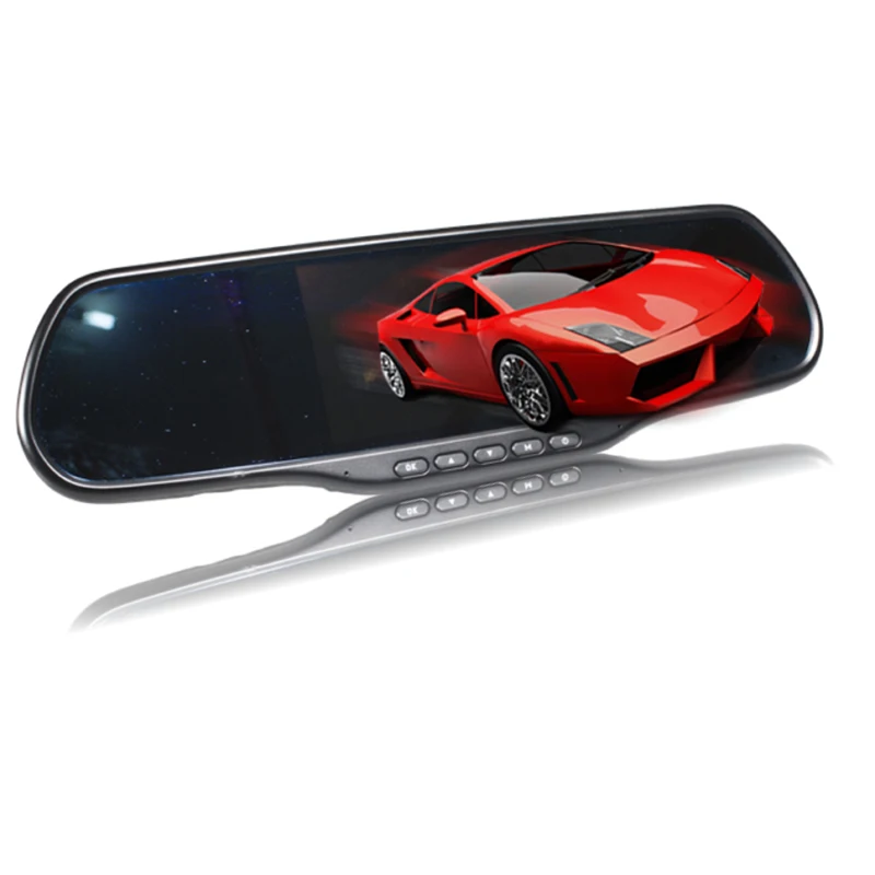 Универсальный 2 Объектив 5 Дюймов 1080 P Android 4.4 Заднего Вида Автомобиля зеркало DVR GPS