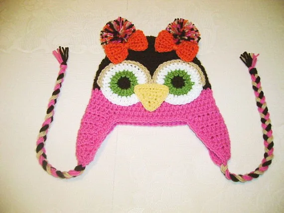 Вязаная Шапочка с ушками в виде совы 100% хлопок | Детская одежда и обувь