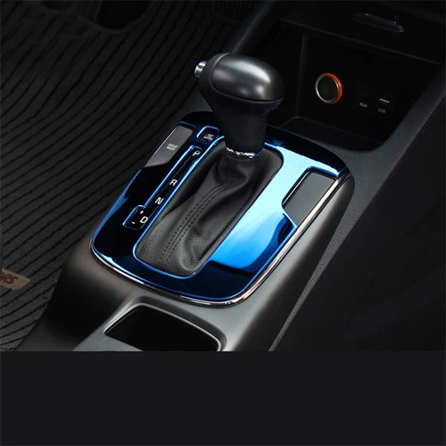 blue Автомобильная панель переключения передач, рамка из нержавеющей стали, покрытие для авто интерьера, чехлы для RU AT KIA Cerato K3, автостайлинг - Название цвета: blue